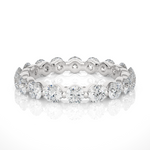 Load image into Gallery viewer, 2.01 CT Round Lab Grown Diamond Bar Set Eternity Ring | 18 Stone Gold Band
