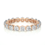 Load image into Gallery viewer, 2.03 CT Round Lab Grown Diamond Bar Set Eternity Band | 20 Stone Gold Ring
