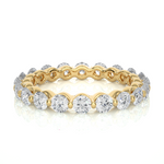 Load image into Gallery viewer, 2.03 CT Round Lab Grown Diamond Bar Set Eternity Band | 20 Stone Gold Ring
