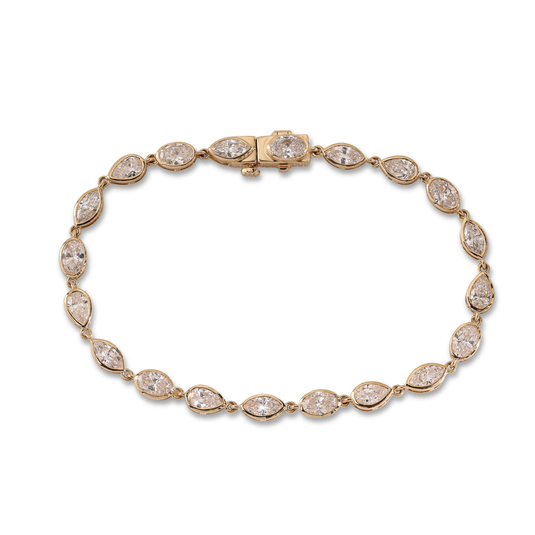 Ready to Ship – 3.92 CT Multi-Shape Lab-Grown Diamond Bracelet in 10K Yellow Gold