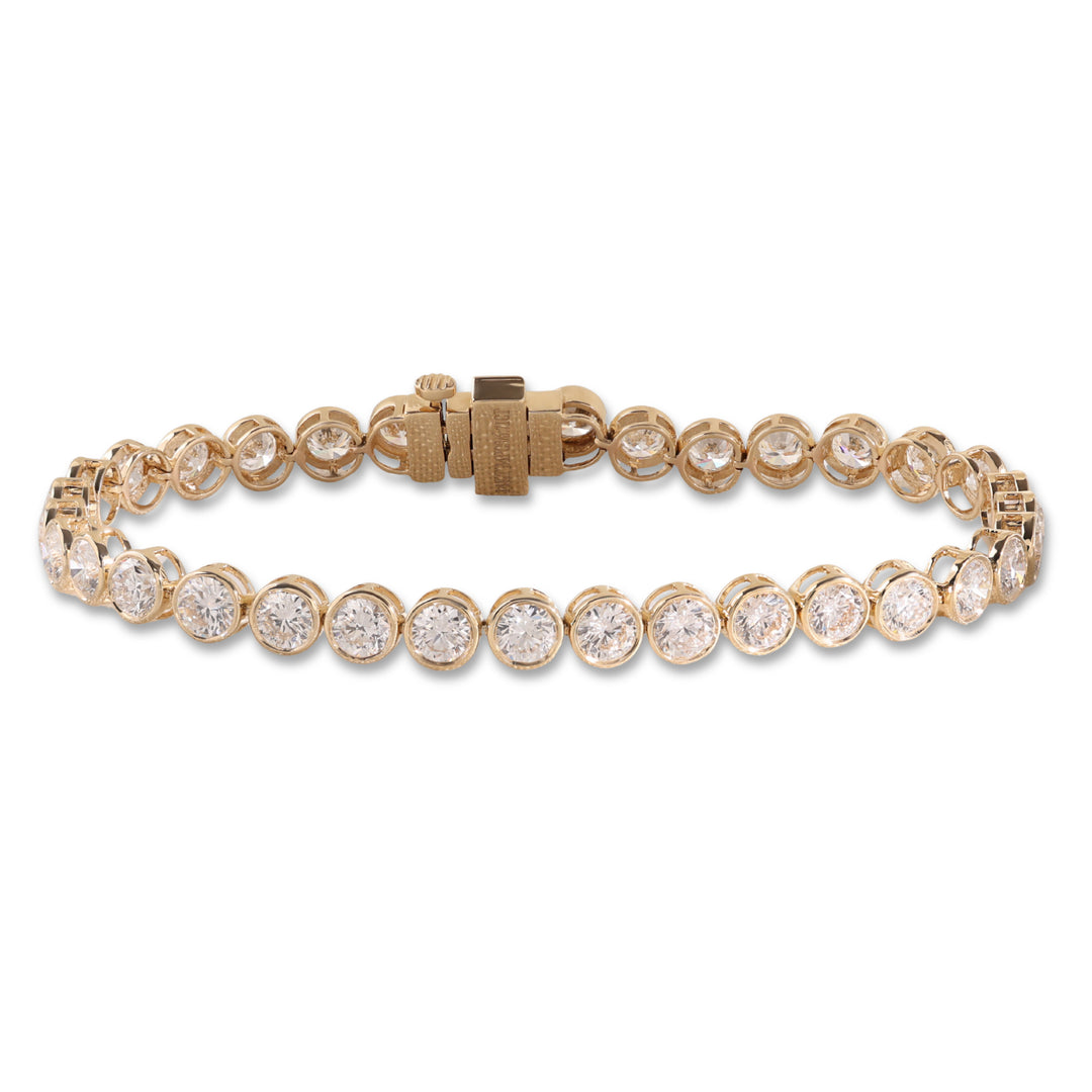Ready to Ship – 6.70 CT Round Cut Lab-Grown Diamond Bracelet in 10K Yellow Gold