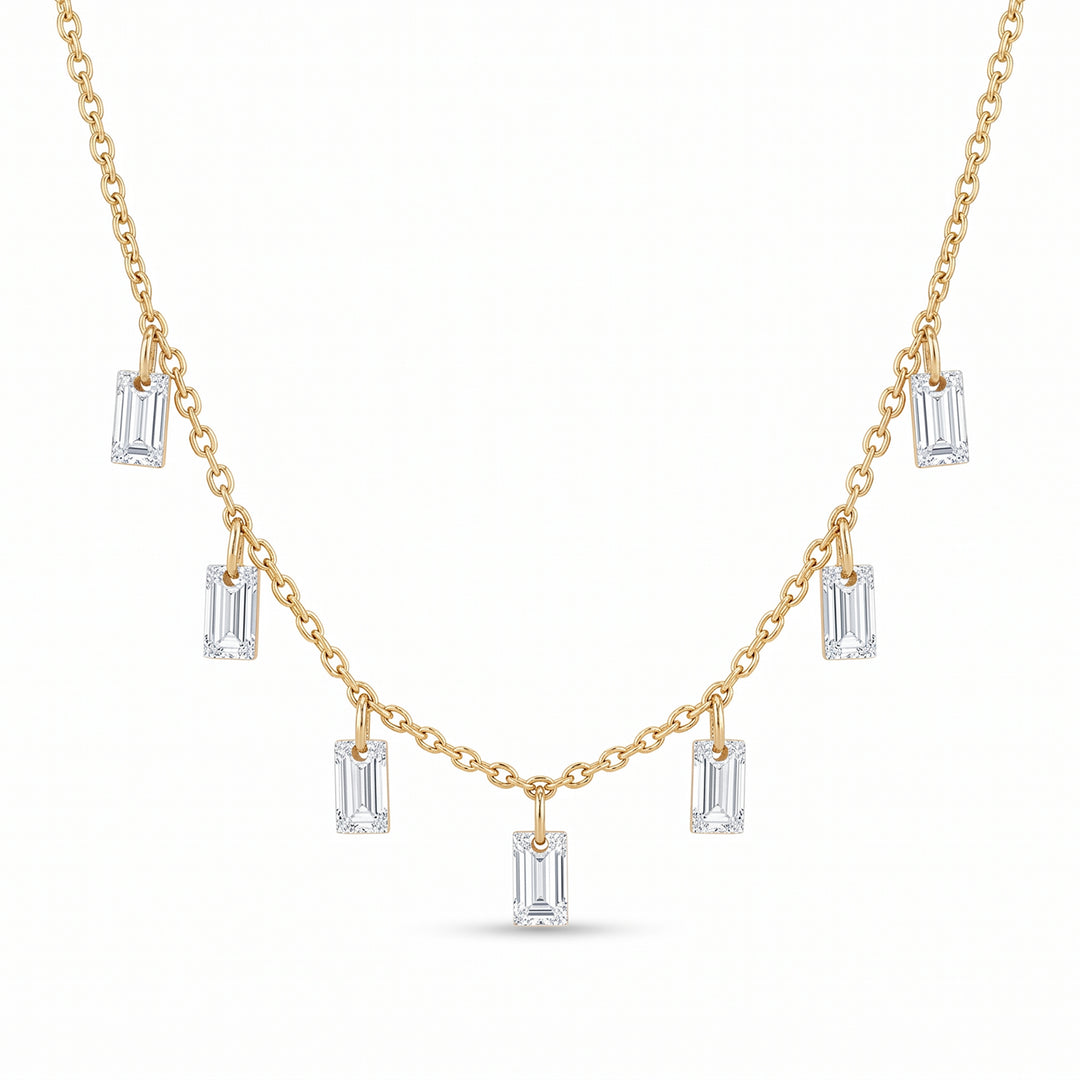 Ready-to-Ship 1.35 CT Drilled Lab-Grown Diamond Necklace in 10K Yellow Gold