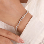 Load image into Gallery viewer, Ready to Ship – 6.70 CT Round Cut Lab-Grown Diamond Bracelet in 10K Yellow Gold