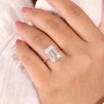 Load image into Gallery viewer, Ready-to-Ship 7.35 CT Emerald Diamond Solitaire Engagement Ring in 14K Yellow Gold