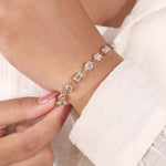 Load image into Gallery viewer, Ready to Ship – 9.24 CT Multi-Shape Lab-Grown Diamond Bracelet in 10K Yellow Gold