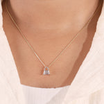 Load image into Gallery viewer, Ready-to-Ship 1.22 CT Trapezoid &amp; Round Lab-Grown Diamond Necklace in 10K Yellow Gold