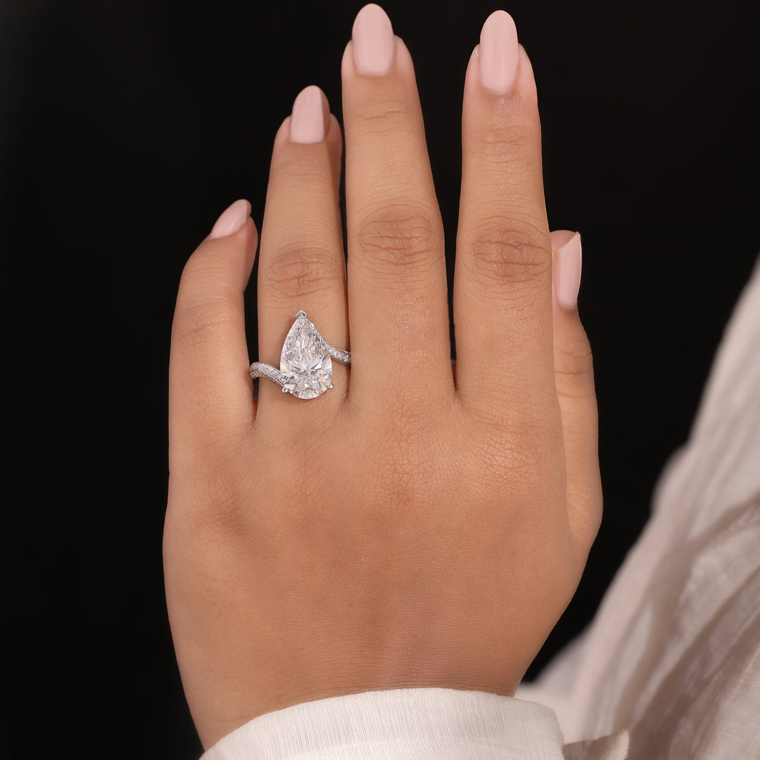 Ready-to-Ship 5.70 CT Pear Diamond Solitaire Engagement Ring in 14K Yellow Gold