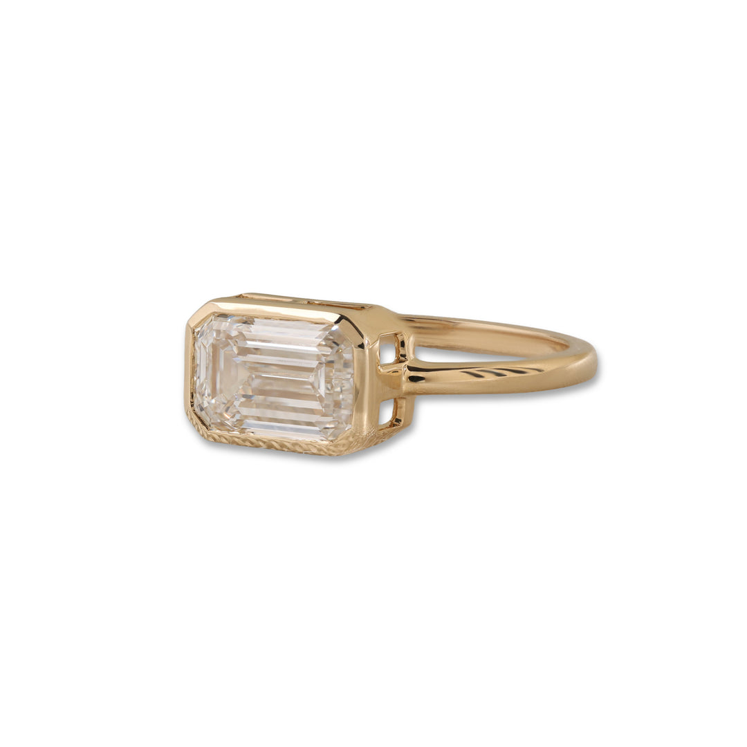 Ready-to-Ship 2.00 CT Emerald Solitaire Diamond Engagement Ring in 14K Yellow Gold