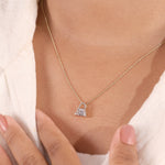Load image into Gallery viewer, Ready-to-Ship 1.22 CT Trapezoid &amp; Round Lab-Grown Diamond Necklace in 10K Yellow Gold
