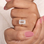 Load image into Gallery viewer, Ready-to-Ship 7.35 CT Emerald Diamond Solitaire Engagement Ring in 14K Yellow Gold