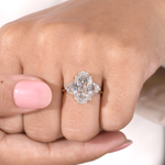 Load image into Gallery viewer, Ready-to-Ship 5.60 CT Step Oval Three-Stone Lab-Grown Diamond Ring | 14K Yellow Gold