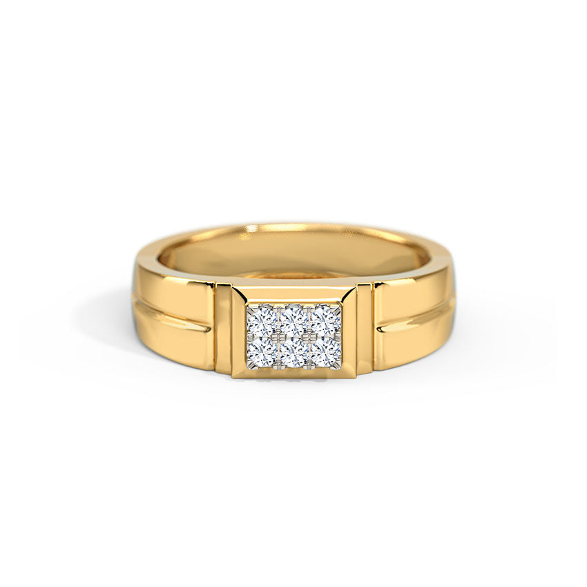 0.17 CT Lab-Grown Diamond Men’s Yellow Gold Ring | 6-Stone IGI Certified
