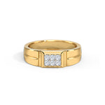 Load image into Gallery viewer, 18K Yellow Gold Men&#39;s Round Cut Diamond Ring
