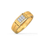 Load image into Gallery viewer, 18K Yellow Gold Men&#39;s Round Cut Diamond Ring
