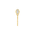 Load image into Gallery viewer, Marquise Lab-Grown Diamond Connector Chain Earrings 0.20 CTW – 2 Stones | Double Piercing Dangle | 10K, 14K, 18K Gold | IGI Certified
