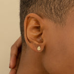 Load image into Gallery viewer, Leaf-Design Lab-Grown Diamond Earrings 0.08 CTW – 26 Round Stones | 10K, 14K, 18K Gold | IGI Certified
