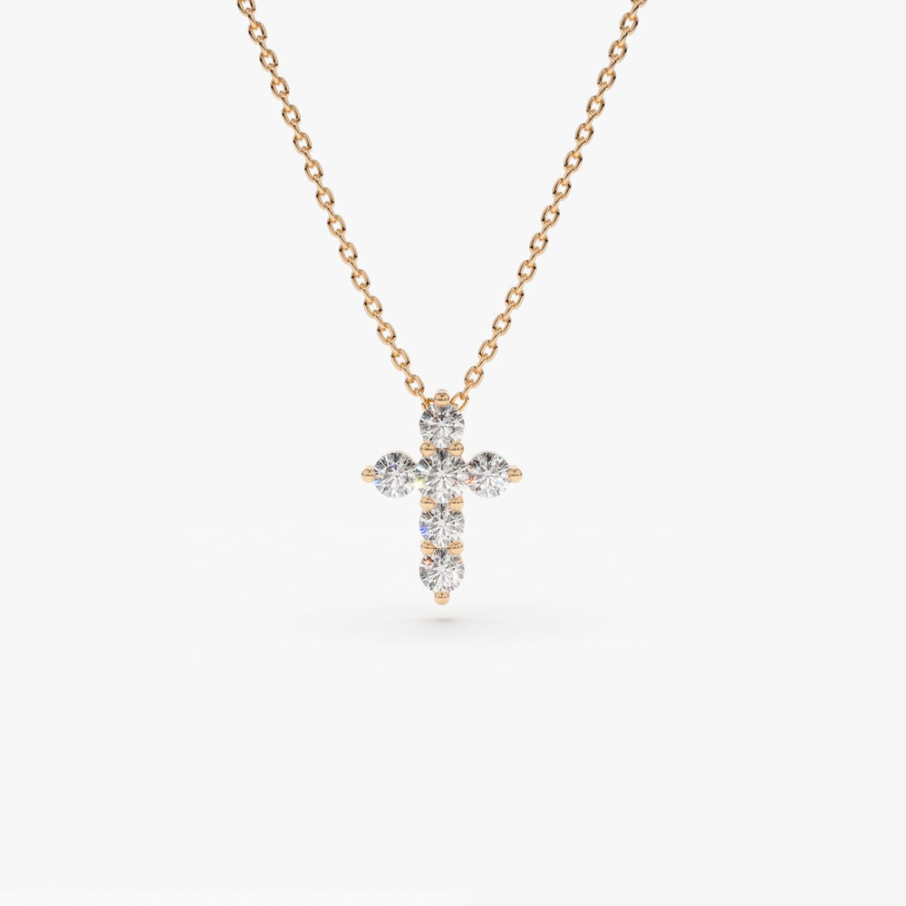 Minimalist Cross Pendant in Lab-Grown Diamonds – IGI Certified
