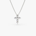 Load image into Gallery viewer, Minimalist Cross Pendant in Lab-Grown Diamonds – IGI Certified
