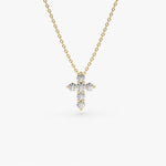 Load image into Gallery viewer, Minimalist Cross Pendant in Lab-Grown Diamonds – IGI Certified
