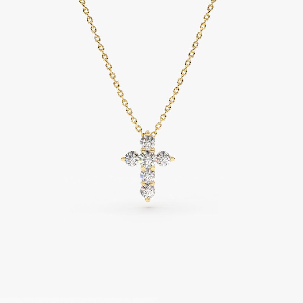Minimalist Cross Pendant in Lab-Grown Diamonds – IGI Certified