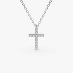 Load image into Gallery viewer, Delicate 0.08 Carat Lab Diamond Cross Pendant in Solid Gold
