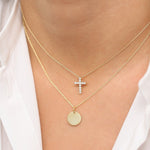Load image into Gallery viewer, 14K Gold Lab-Grown Diamond Cross Necklace – 0.32 CT Christian Pendant
