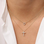 Load image into Gallery viewer, 14K Gold Lab-Grown Diamond Cross Necklace – 0.32 CT Christian Pendant
