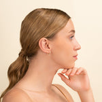 Load image into Gallery viewer, Hoop Earrings with Bezel-Set Round Diamond Dangle 0.28 CTW – 14 Stones | 10K, 14K, 18K Gold | IGI Certified
