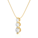 Load image into Gallery viewer, 0.84 CT Lab-Grown Diamond Three-Stone Pendant Necklace | Solid Gold | Trio Design
