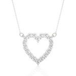 Load image into Gallery viewer, 0.46 CT Lab-Grown Diamond Heart Pendant Necklace | Round Diamonds | Solid Gold
