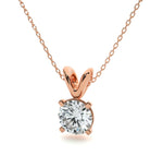 Load image into Gallery viewer, 0.59 CT Lab-Grown Diamond Solitaire Pendant Necklace | Round Cut | 4-Prong | Solid Gold
