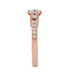 Load image into Gallery viewer, 0.85 CT Round Center with Princess Cut Side Lab Grown Diamond Three Stone Ring | 13 Stone Gold Band
