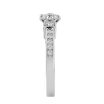 Load image into Gallery viewer, 0.85 CT Round Center with Princess Cut Side Lab Grown Diamond Three Stone Ring | 13 Stone Gold Band
