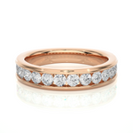Load image into Gallery viewer, 0.92 CT Round Cut Lab Grown Diamond Channel Set Band  14 Stone IGI Certified
