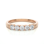 Load image into Gallery viewer, 0.51 CT Round Cut Lab Grown Diamond Five Stone Prong Set Ring  IGI Certified
