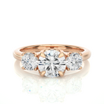 Load image into Gallery viewer, 1.62 CT Round Lab Grown Diamond Three Stone Ring | 3 Stone Gold Band
