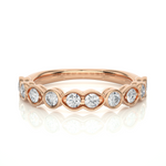Load image into Gallery viewer, 0.69 CT Round Cut Lab Grown Diamond Bezel &amp; Prong Set Band  10 Stone IGI Certified

