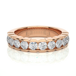 Load image into Gallery viewer, 1.01 CT Round Cut Lab Grown Diamond Bold Channel Set Band  10 Stone IGI Certified
