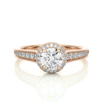 Load image into Gallery viewer, 0.92 CT Round Diamond Halo Lab Grown Ring with 59 Stones
