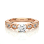 Load image into Gallery viewer, 0.67 CT Round Lab Grown Diamond Vintage Milgrain Ring | 13 Stone Gold Band

