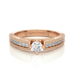 Load image into Gallery viewer, 0.48 CTW Round Lab-Grown Diamond Engagement Ring with Milgrain Detailing E-F / VVS-VS
