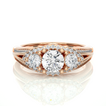 Load image into Gallery viewer, 1.14 Carat Lab-Grown Diamond Engagement Ring | Three Stone Round with Hidden Princess
