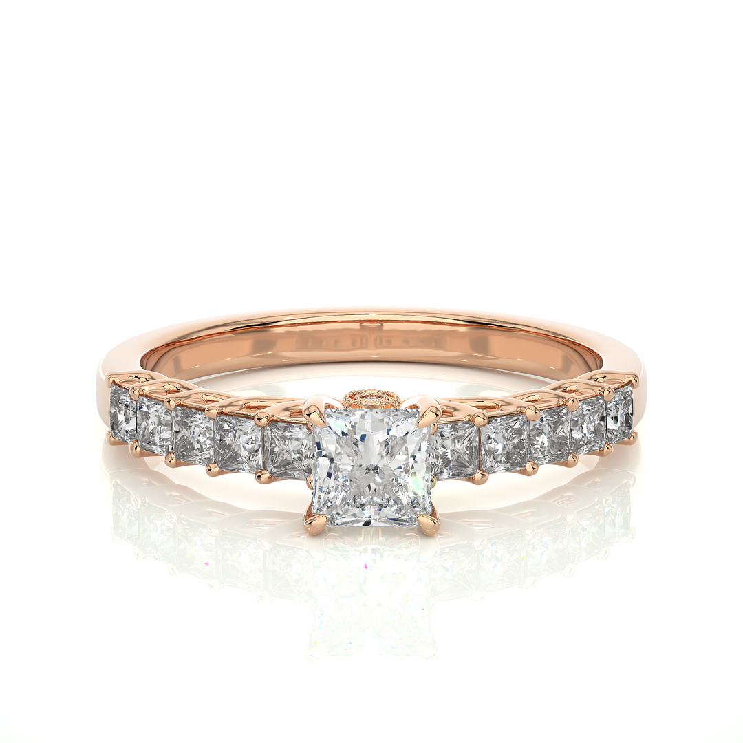0.85 CTW Princess Cut Lab-Grown Diamond Prong Set Engagement Ring