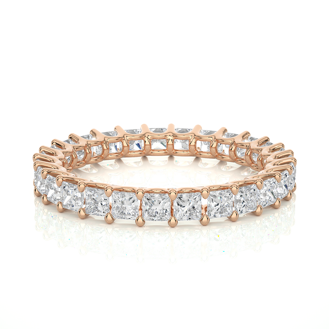 1.93 CT Princess Cut Lab Grown Diamond Eternity Band | 27 Stones | 10K, 14K & 18K Gold