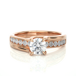 Load image into Gallery viewer, 0.97 CTW Round Lab-Grown Diamond Twisted Engagement Ring with Claw &amp; Channel Set E-F / VVS-VS
