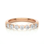 Load image into Gallery viewer, 0.52 CT Round Cut Lab Grown Diamond Bar Set Band  7 Stone IGI Certified
