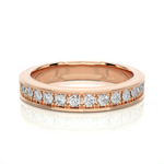 Load image into Gallery viewer, 0.49 CT Round Cut Lab Grown Diamond Bold Prong Set Band  14 Stone IGI Certified
