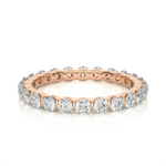 Load image into Gallery viewer, 1.09 CT Round Lab Grown Diamond Bar Set Eternity Band | 24 Stone Gold Ring
