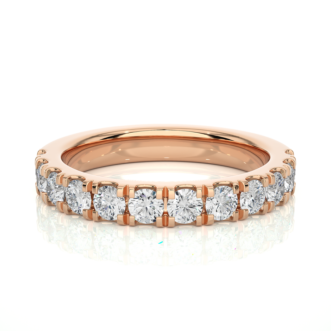 0.99 CT Round Cut Lab Grown Diamond Micro Pave Band  12 Stone IGI Certified