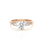 Load image into Gallery viewer, 0.69 CTW Round Lab-Grown Diamond Engagement Ring with Claw &amp; Bezel Set E-F / VVS-VS
